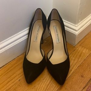 Black suede Chinese Laundry pump heels size 9.5/40.5
